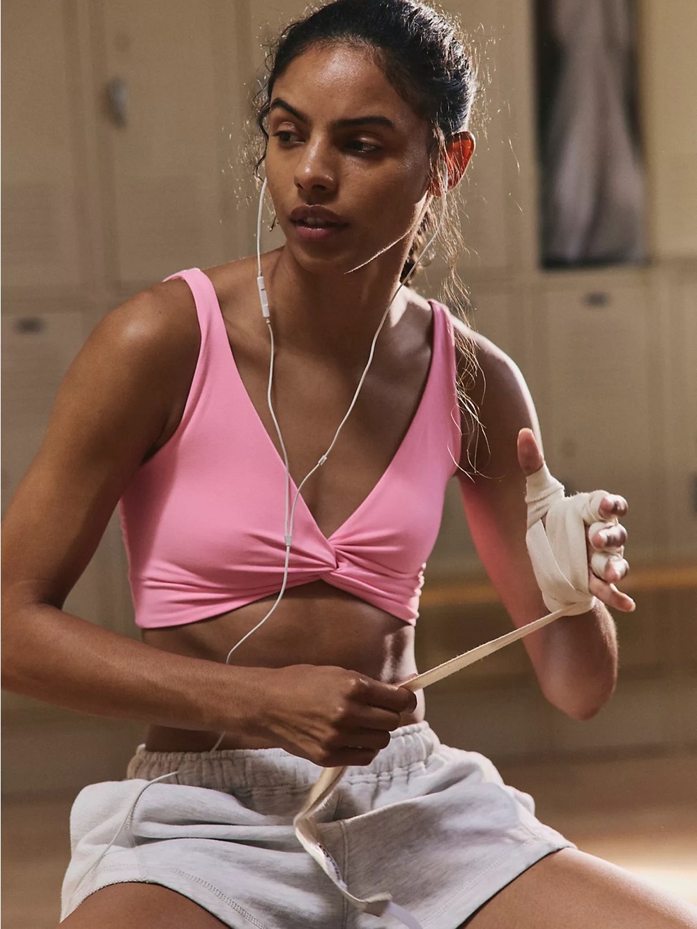 Wilo Pink Scoop Sports Bralette